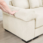 Norden Cloud Sectional, corduroy upholstery detail
