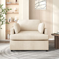 Wolterton oversized armchair in beige polyester