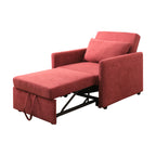 Pelham folding sleeper chair in red, upright