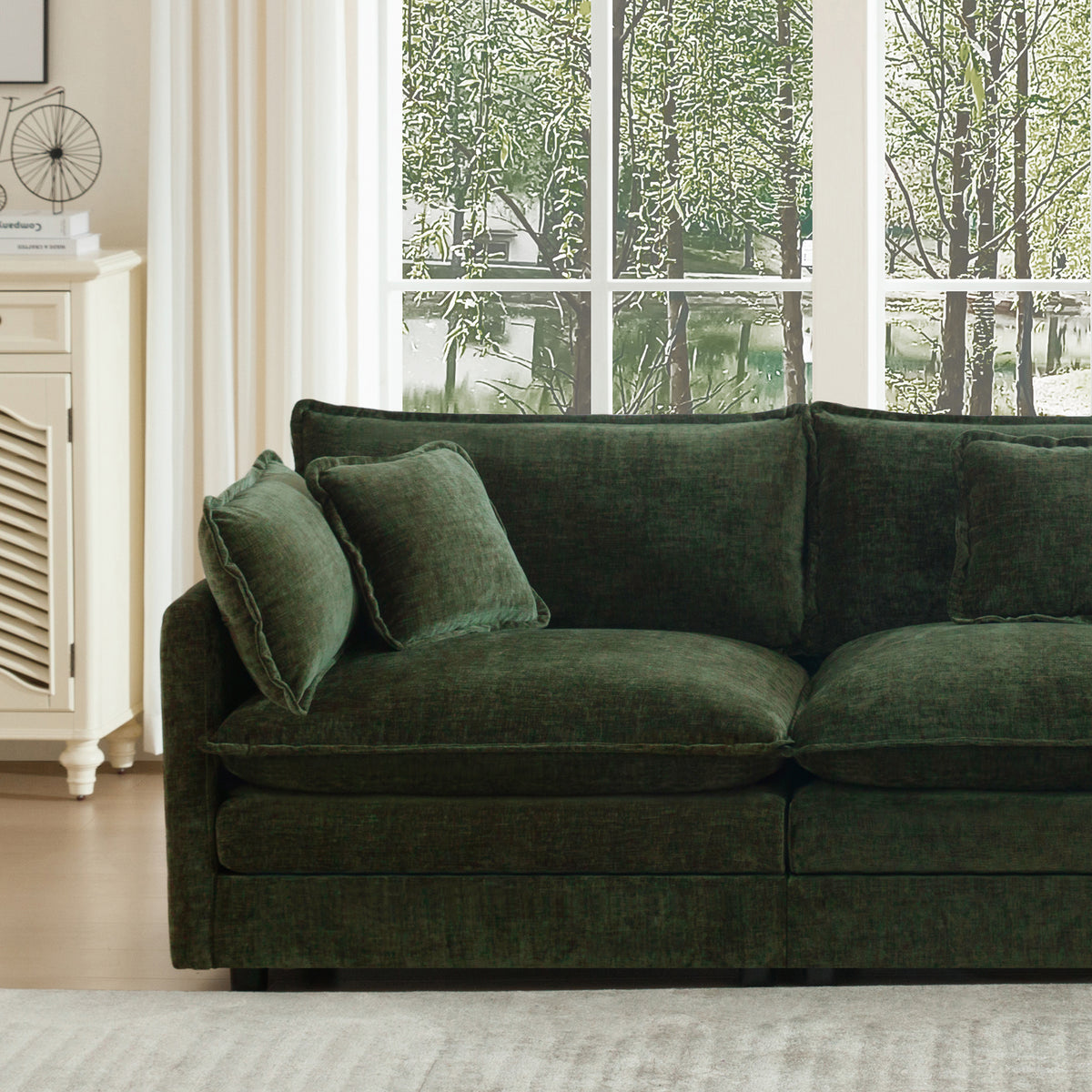Novara Chenille Sofa Set, chenille texture