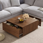 Bellac coffee table with the drawers open