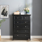 Upton tall chest of drawers in black