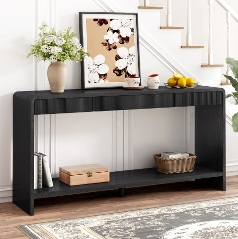 Fairford console table, black finish