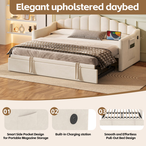 Lyndhurst daybed velvet upholstery and backrest detail