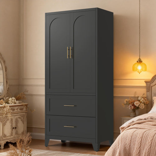 Ledbury metal wardrobe in black