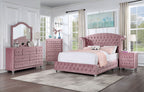 Uppingham bed seen from the side showing the wingback headboard