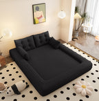 Redcar sleeper sofa in black teddy fabric