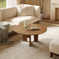 Umbra round coffee table in walnut, front view