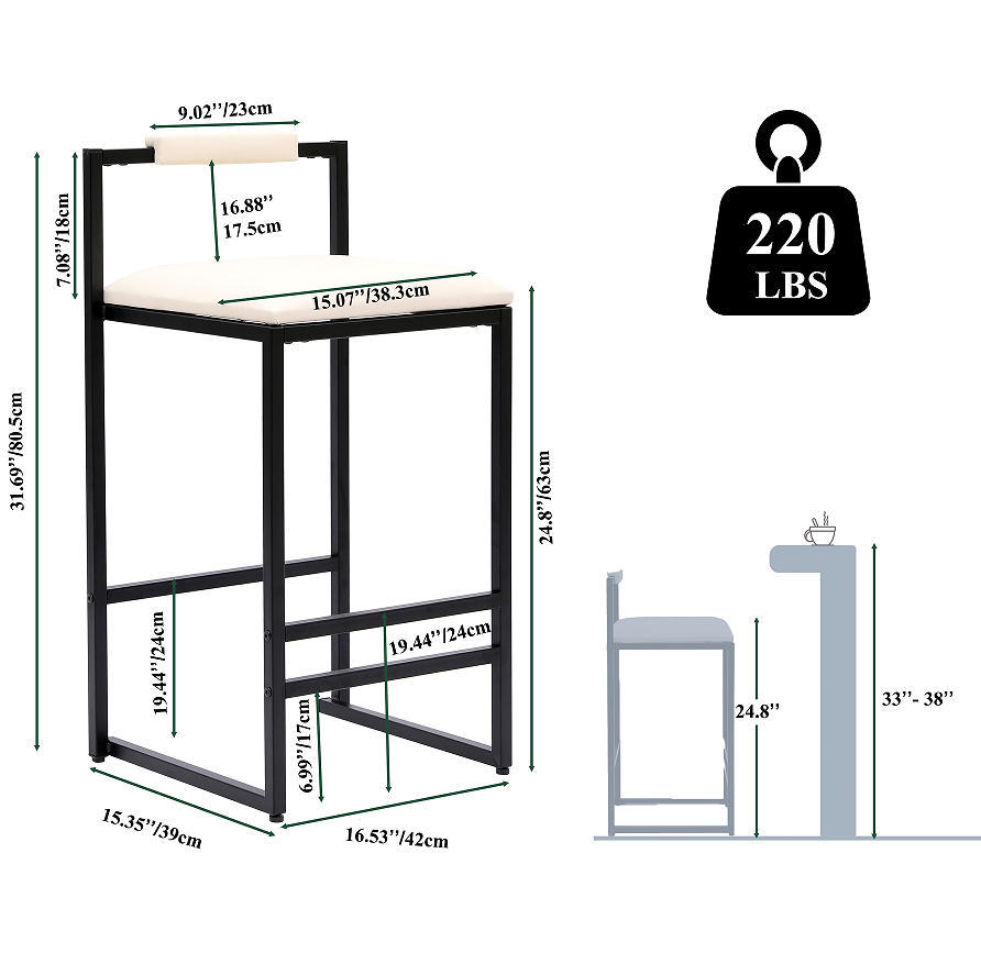 Bakewell steel kitchen stools at an island
