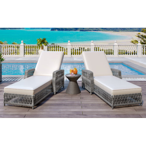 Oban sun lounger in beige and grey