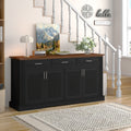 Braemar fluted sideboard in black, in a living room