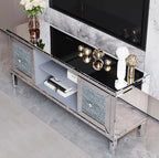 Havant console interior wood shelves