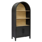 Cavill arched bookcase styled with books and objects