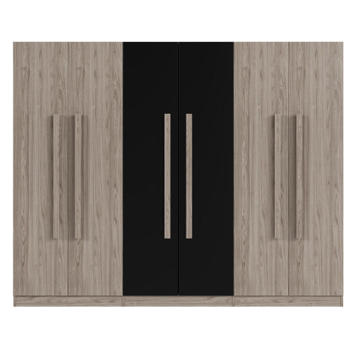 Yvoire wardrobe in black and natural
