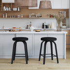 Cranleigh swivel bar stools in black, 26 inch counter height
