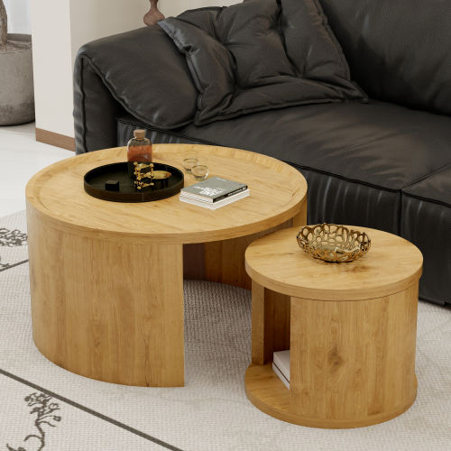 Mirren Round Nesting Tables, Set of Two