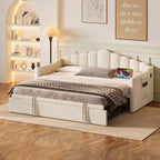 Lyndhurst velvet daybed in pink, front view