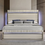 Sennen bed with the headboard lighting on