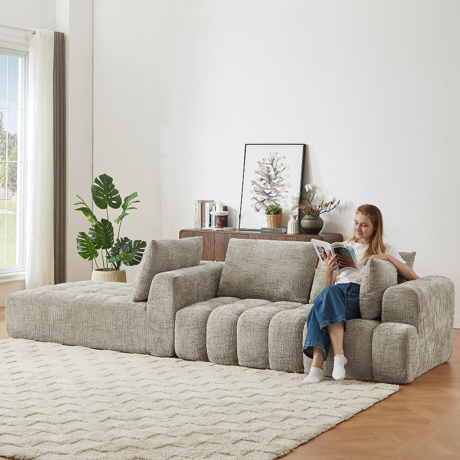 Otto Chenille Sectional, seat depth