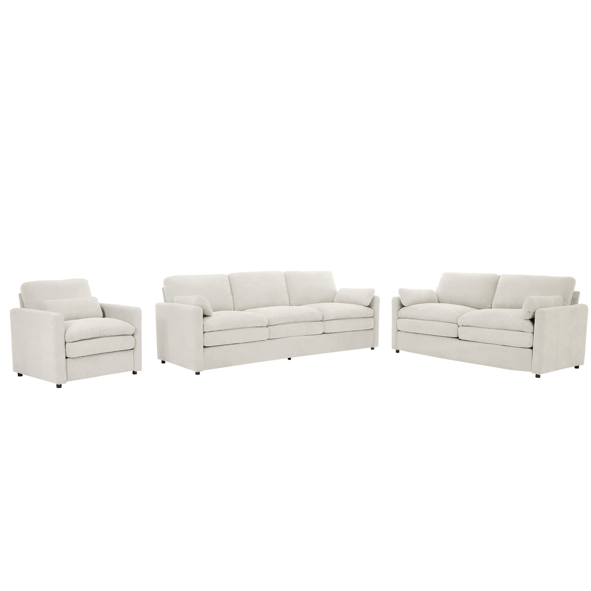 Lomond corner sofa in beige chenille, in a living room