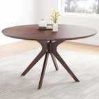 Ripon round dining table in a dark walnut finish
