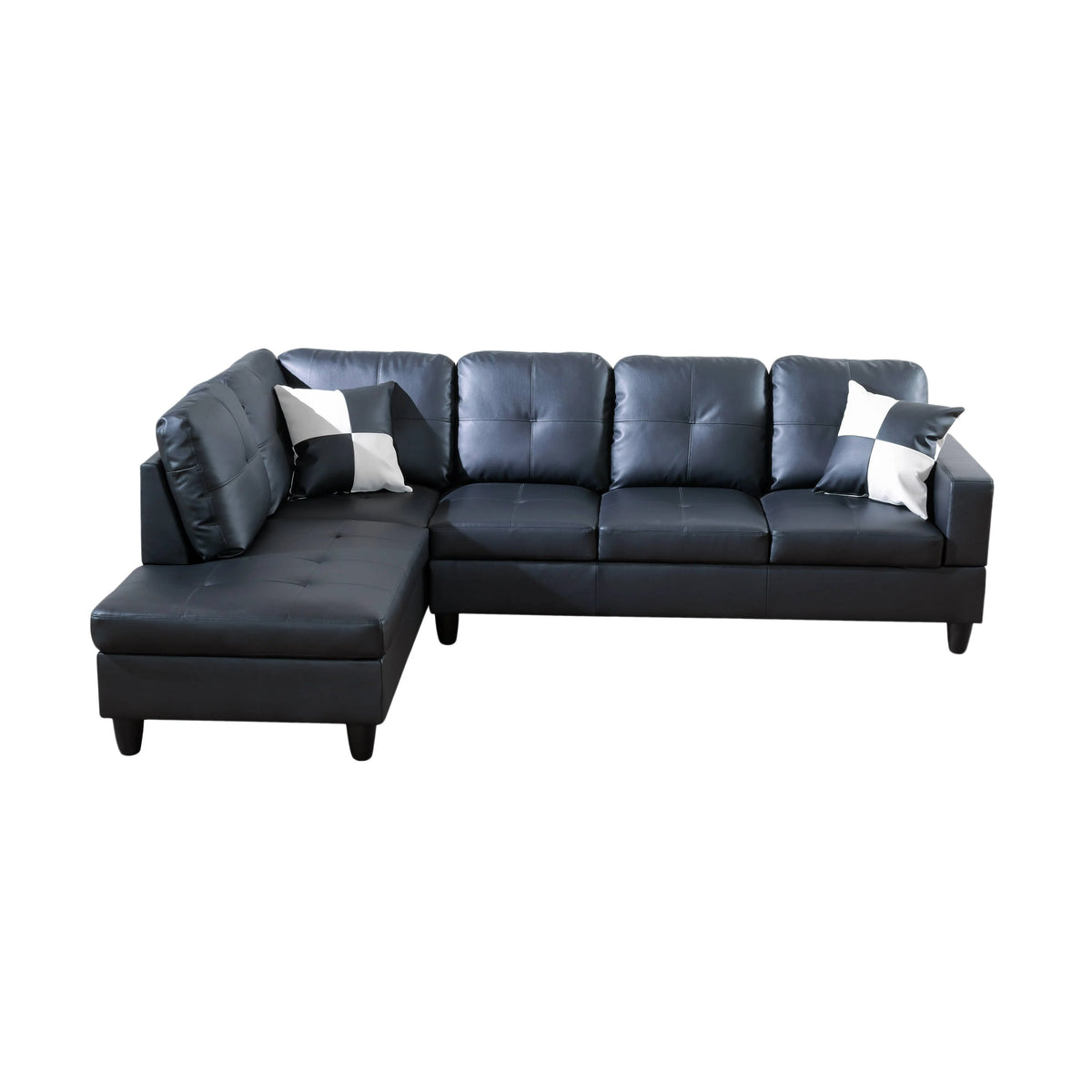 Kestrel Leather Sectional, angled view