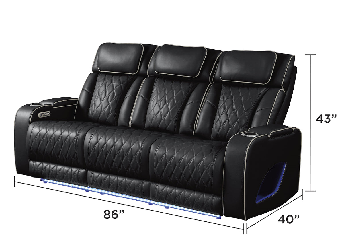 Quilon reclining sofa set, both pieces in a room