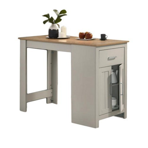 Tavistock oak counter-height dining table with white base