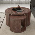 Mirren nesting tables seen from above showing both round tops