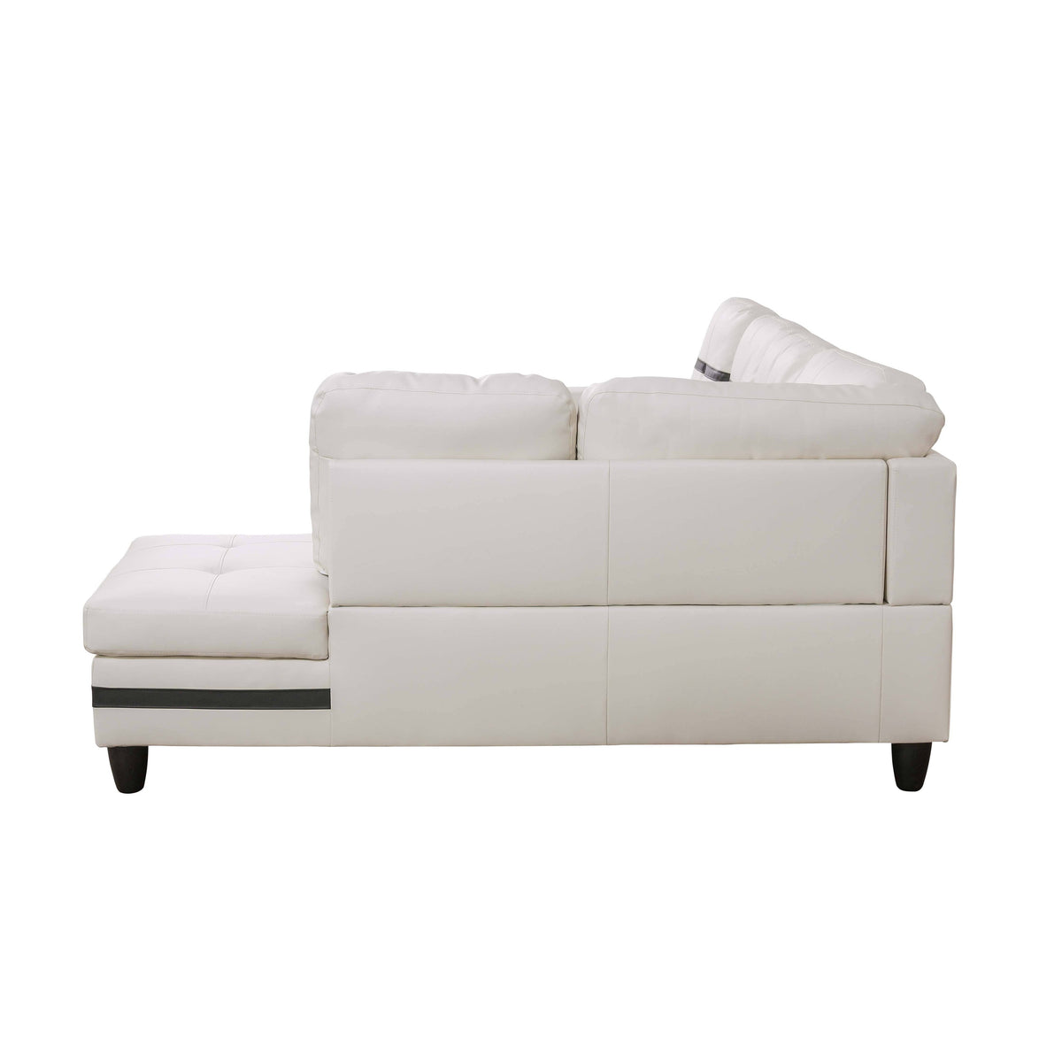 Jesmond sectional white leather and tufting detail