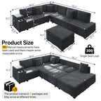 Ellery Storage Sectional, storage armrest and cup holders