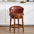 Marlow backed bar stool in brown, counter height