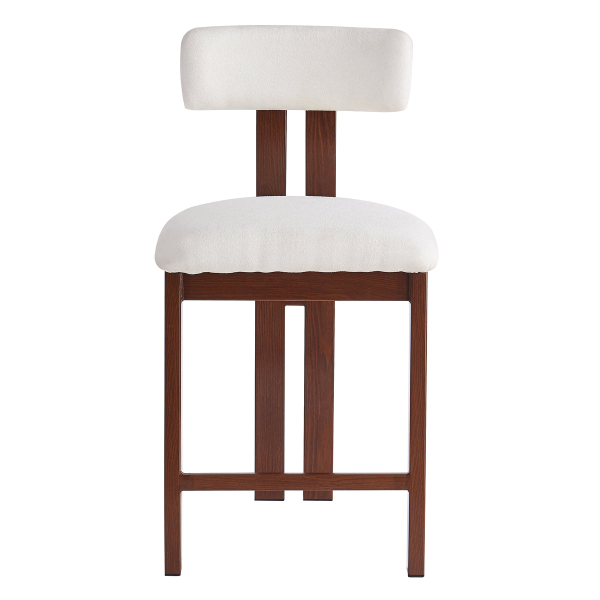 Blakeney wood-frame bar chair in walnut tone, front view