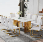 Zennor dining table gold metal leg detail