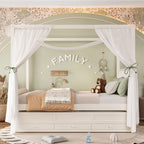 Whitby bed with the pull-out beds extended