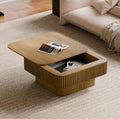 Zola square coffee table in brown, in a living room