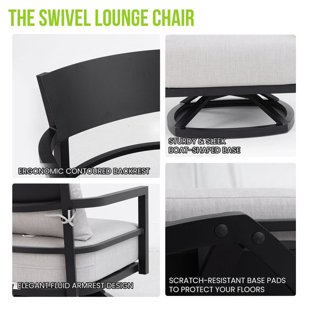 Studland lounge chair welded aluminium frame detail