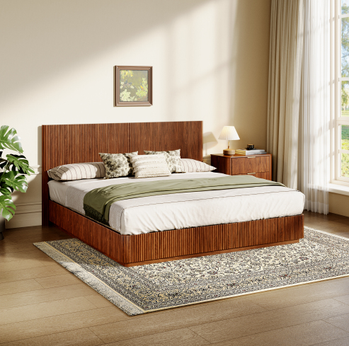 Ventnor bed, king size in walnut finish