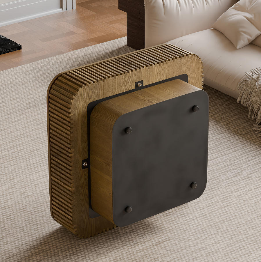 Zola square coffee table side profile