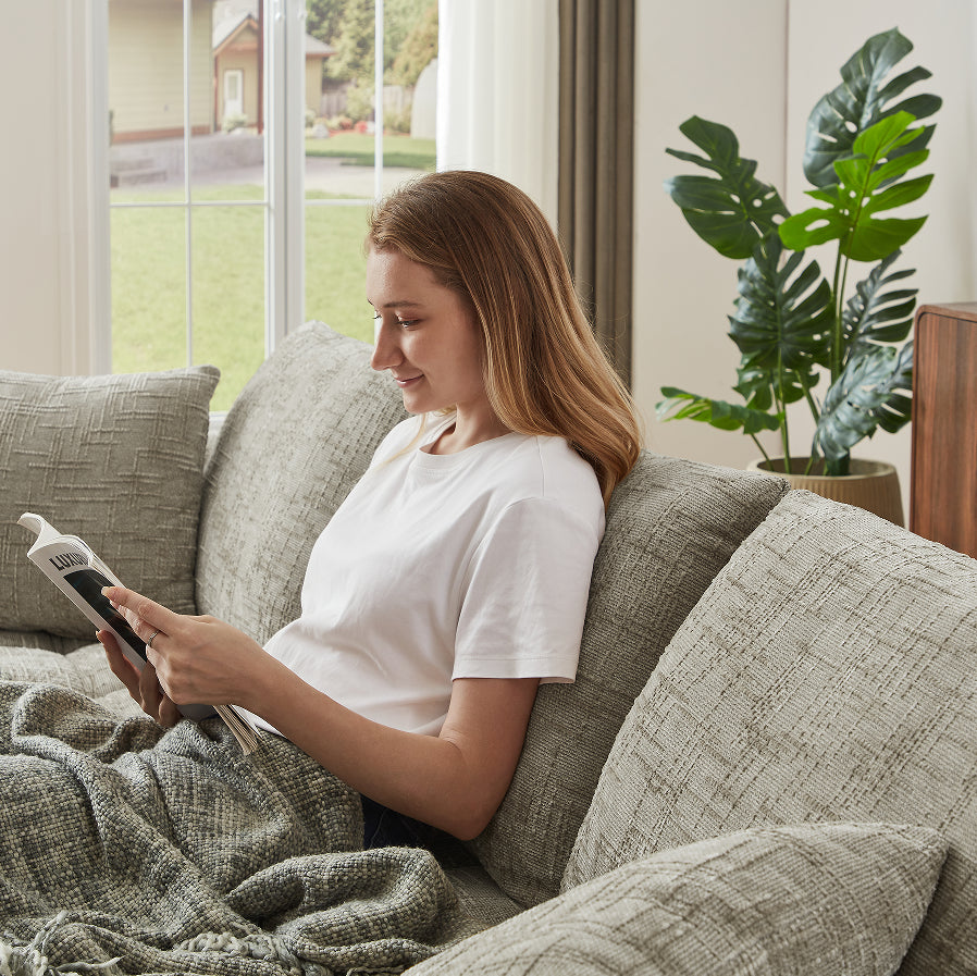 Otto Chenille Sectional, chenille texture detail