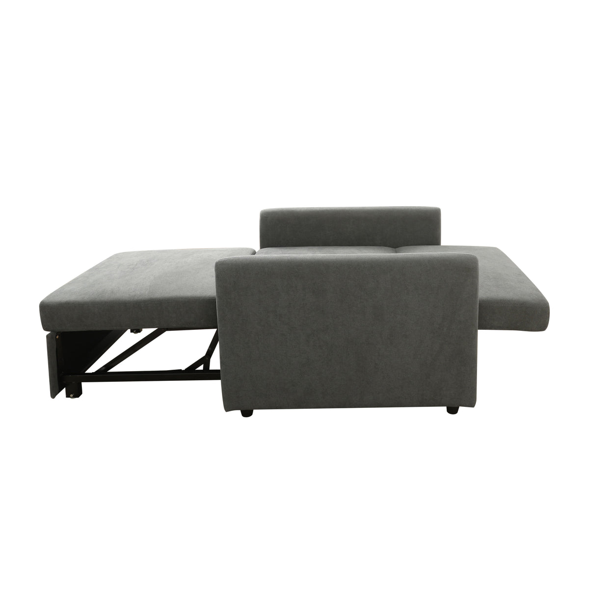 Pelham chair in dark grey, tufted back and metal leg detail