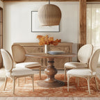 Wetherby round pedestal dining table in walnut tone