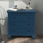 Rousdon tall nightstand in blue with pine veneer