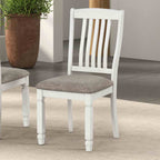 Goring farmhouse dining chairs in rustic white, pair