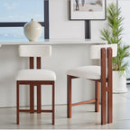 Blakeney bar chair timber base and footrest detail