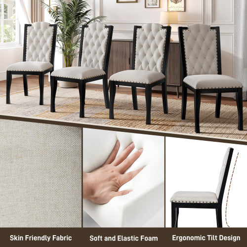 Hexham linen dining chairs around a table