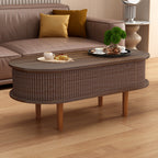 Esher fluted lift-top coffee table in walnut, in a living room