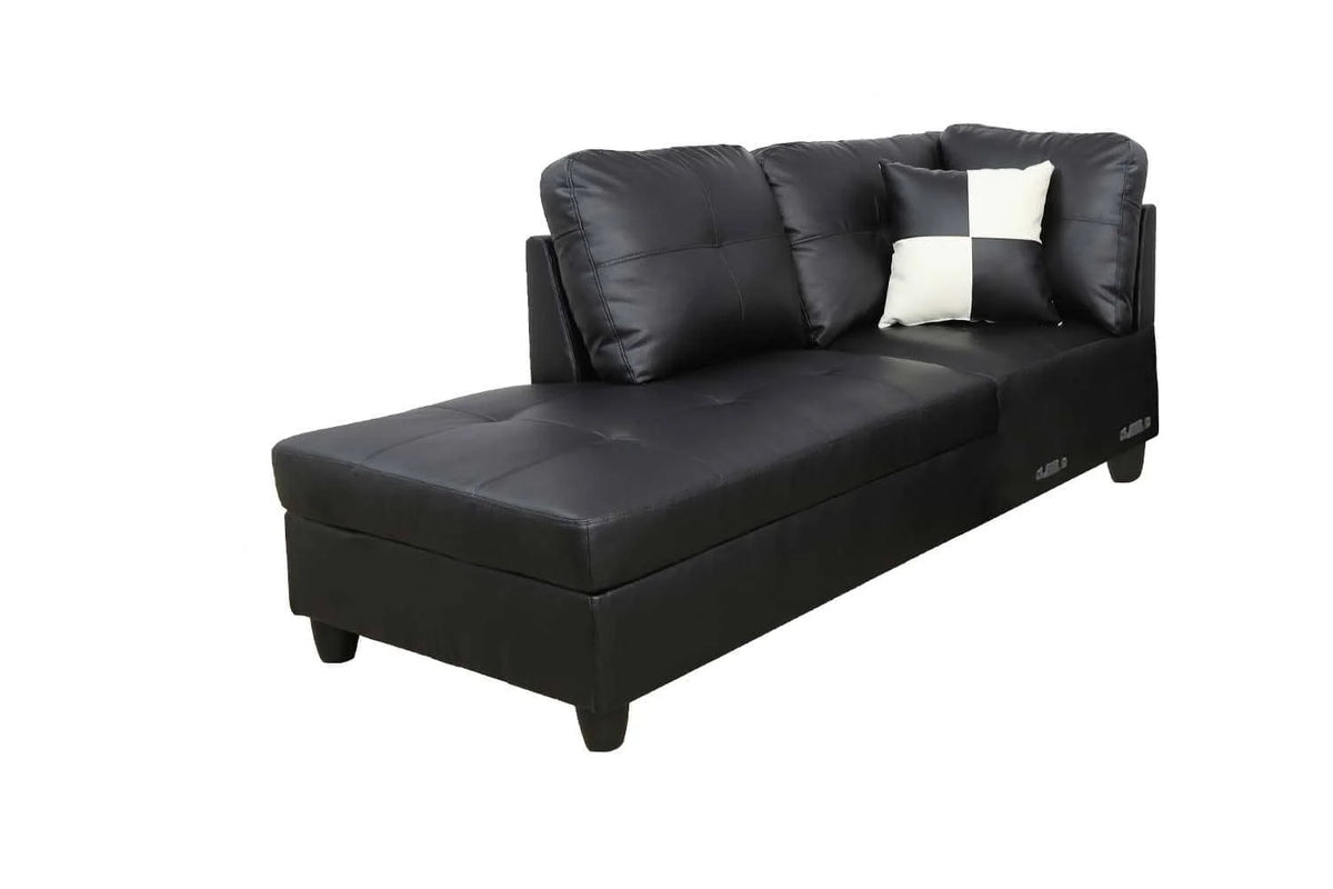 Kestrel Leather Sectional in a living room