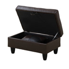 Lindau Leather Sleeper Sectional, storage compartment