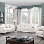 Merano Leather Corner Sofa in rice white
